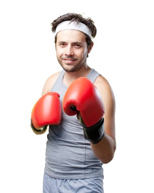 Beyaz komik retro spor adamı