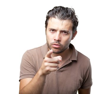 Latin yakışıklı jestleri beyaz