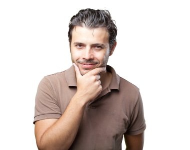 Latin yakışıklı jestleri beyaz