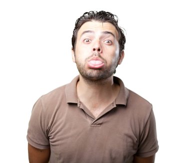 Latin yakışıklı jestleri beyaz