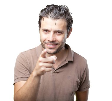 Latin yakışıklı jestleri beyaz