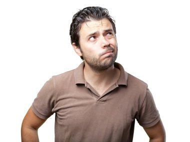 Latin yakışıklı jestleri beyaz