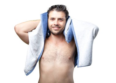 Yüzücü spa havlu ile