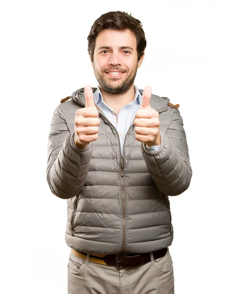 Hombre feliz haciendo un buen gesto — Foto de Stock