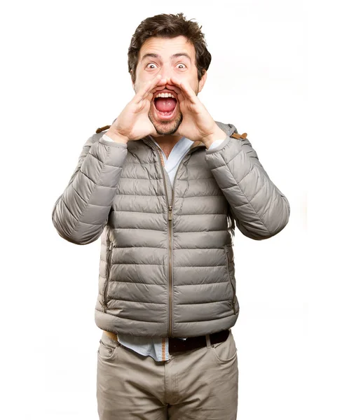 Hombre sorprendido gritando — Foto de Stock