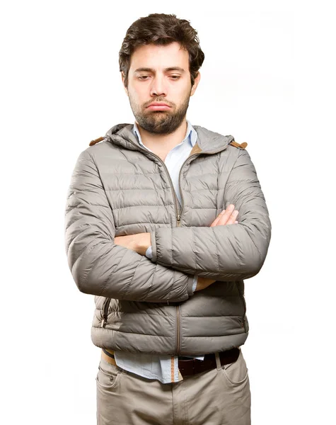 Worried man doing a sadness gesture — Stock Photo, Image