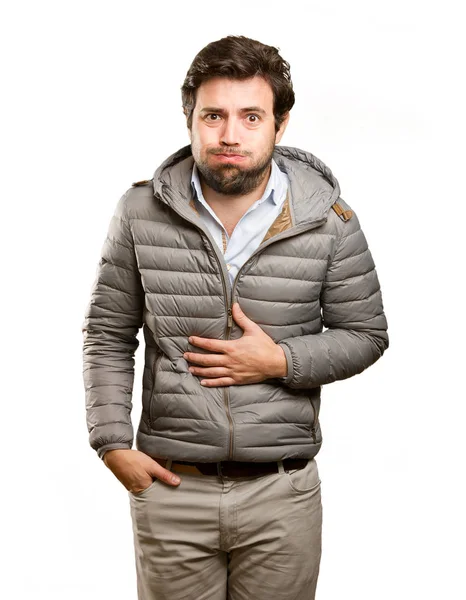 Bir antipati jest yapan endişeli erkek — Stok fotoğraf