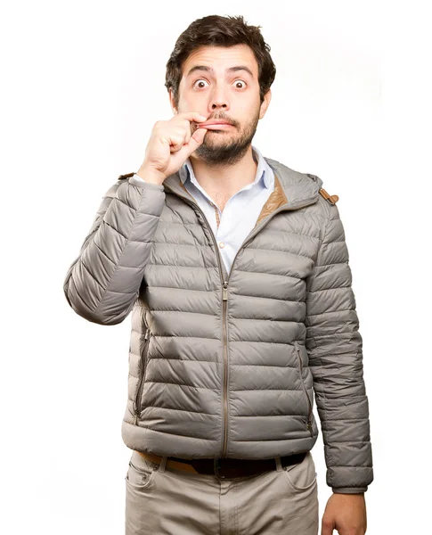 Un hombre seguro guardando un secreto — Foto de Stock