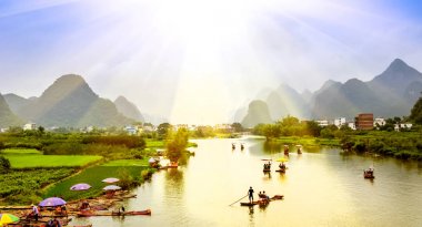 Guilin Lijiang manzara manzarası