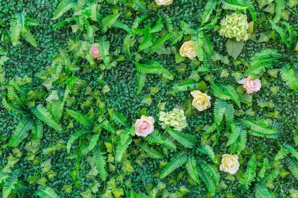 Fleurs mur végétal — Photo