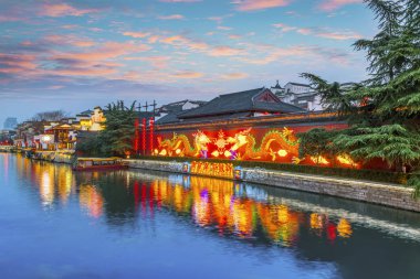 Nanjing Qinhuai Nehri Gece Manzarası