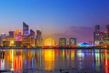 Kentsel mimari ve ufuk çizgisi gece görüşü