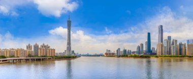 Guangzhou şehri mimari manzara manzarası