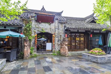 Kuan Alley 'deki eski evler ve Zhai Alley, Chengdu