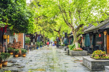 Kuan Alley 'deki eski evler ve Zhai Alley, Chengdu