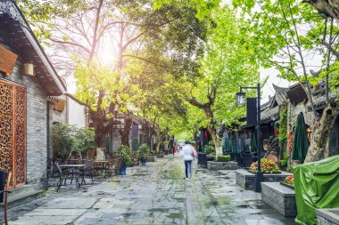 Kuan Alley 'deki eski evler ve Zhai Alley, Chengdu