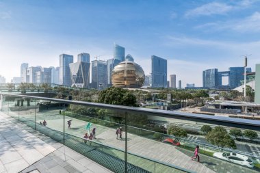 Hangzhou Şehir Meydanı 'nın mimari manzarası