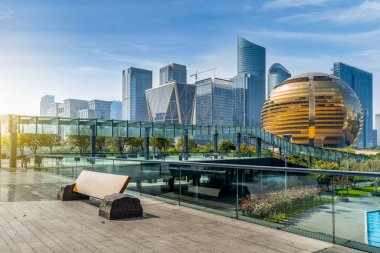 Hangzhou Şehir Meydanı 'nın mimari manzarası