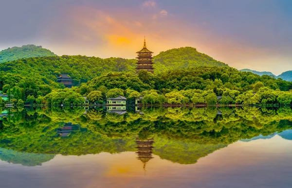 Прекрасний Краєвид Ханчжоу Західне Озеро — стокове фото