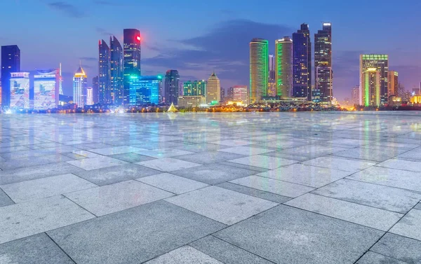 Qingdao Ciudad Arquitectura Paisaje Noche Horizonte —  Fotos de Stock