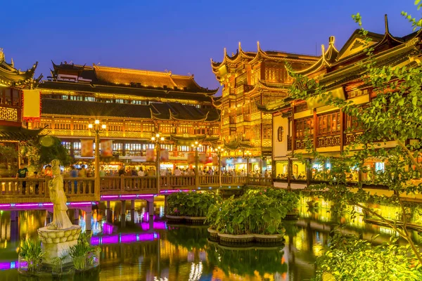 Shanghai Temple Θεός Νύχτα Σκηνή — Φωτογραφία Αρχείου