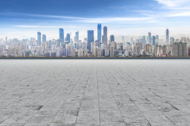 Yol ve Chongqing kentsel mimari peyzaj silüeti