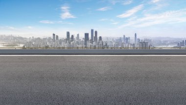 Yol ve Chongqing kentsel mimari peyzaj silüeti