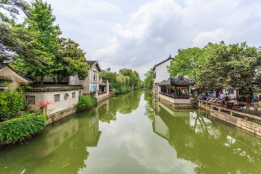 Jiangnan Su Köyü Suzhou Eski Şehir Sokağı
