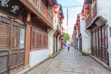 Jiangnan Su Köyü Suzhou Eski Şehir Sokağı