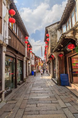 Jiangnan Su Köyü Suzhou Eski Şehir Sokağı