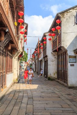 Jiangnan Su Köyü Suzhou Eski Şehir Sokağı