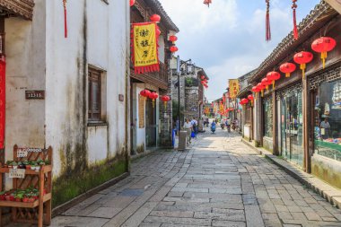 Jiangnan Su Köyü Suzhou Eski Şehir Sokağı
