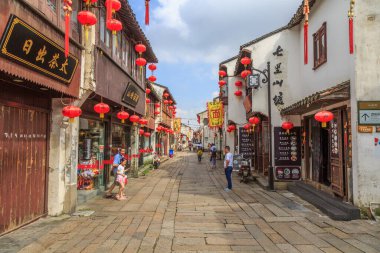Jiangnan Su Köyü Suzhou Eski Şehir Sokağı
