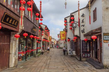 Jiangnan Su Köyü Suzhou Eski Şehir Sokağı