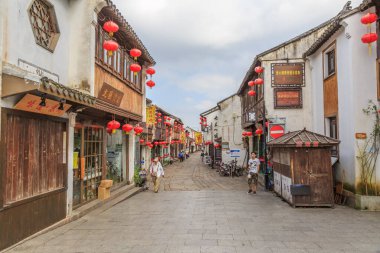 Jiangnan Su Köyü Suzhou Eski Şehir Sokağı