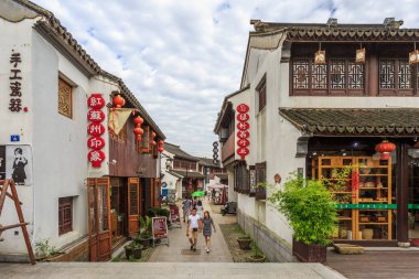 Jiangnan Su Köyü Suzhou Eski Şehir Sokağı