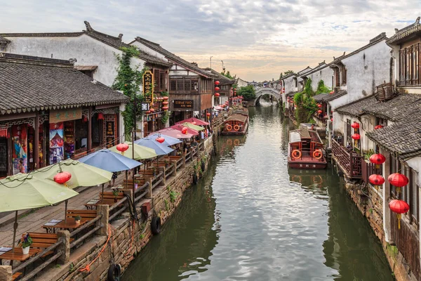Jiangnan Water Village Suzhou Ancient Town Street — Fotografia de Stock