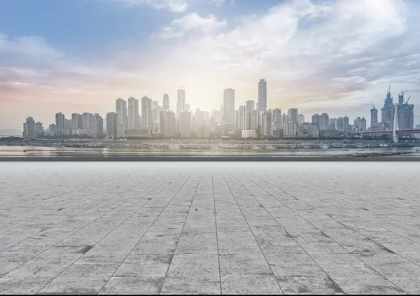 Route Urbaine Carrée Horizon Paysage Architectural — Photo