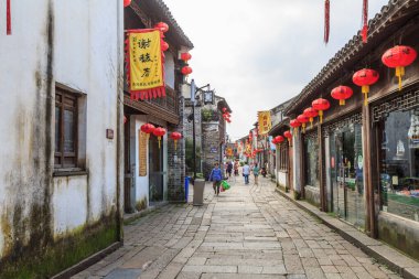 Jiangnan Su Köyü Suzhou Eski Şehir Sokağı