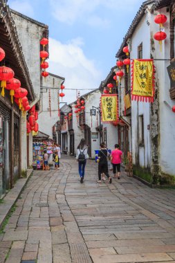 Jiangnan Su Köyü Suzhou Eski Şehir Sokağı