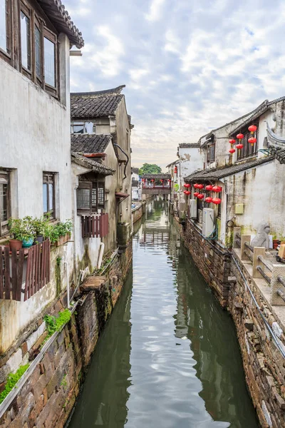 Jiangnan Water Village Suzhou Ancient Town Street — Fotografia de Stock