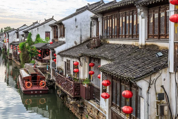 Jiangnan Water Village Suzhou Ancient Town Street — Fotografia de Stock