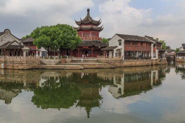 Jiangnan Su Köyü Suzhou Eski Şehir Sokağı