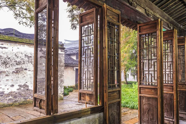 Trädörrar Wuzhen Bostäder — Stockfoto