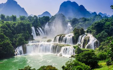 Landscape with Waterfall in China, Asia clipart