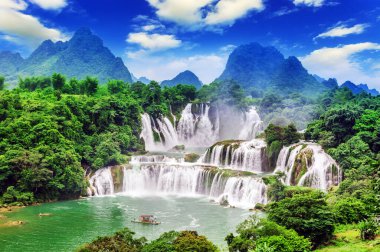 Landscape with Waterfall in China, Asia clipart