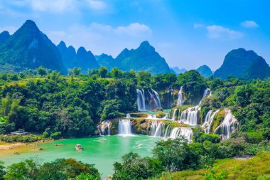 waterfall landscape in China, Asia clipart