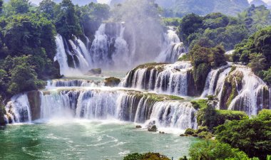 waterfall landscape in China, Asia clipart