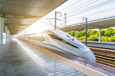 Tren istasyonu platformu ve treni