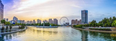 Tianjin, Çin 'de kentsel mimari manzara
